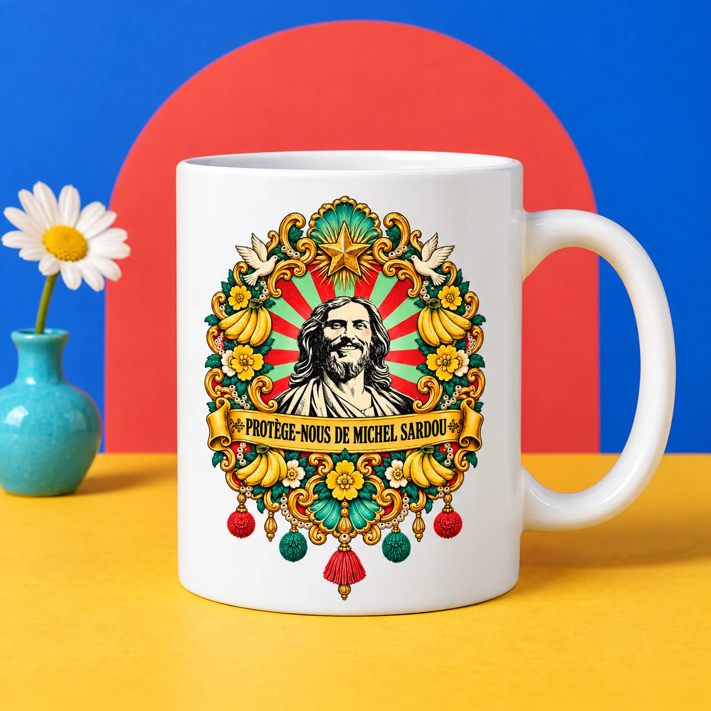 Mug personnalisé avec une illustration d’ex-voto